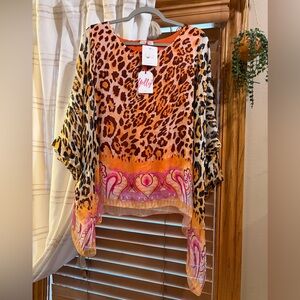 Leopard Print Sheer Blouse